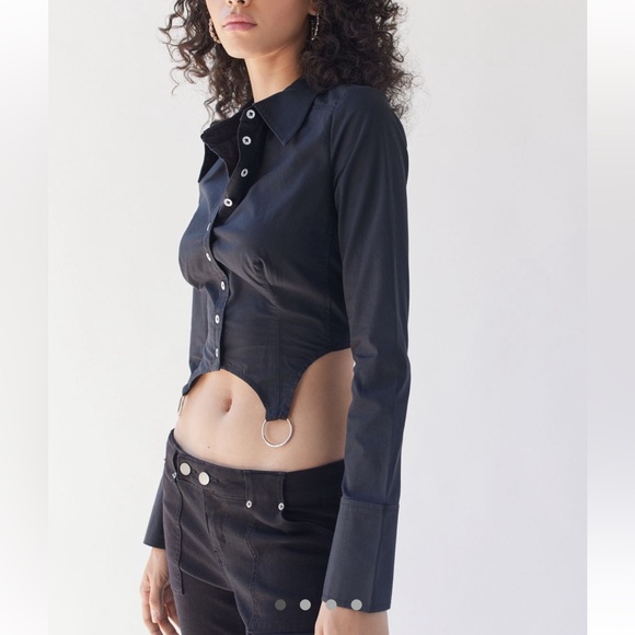 UO Vivienne Hardware Button Down Top - Picture 2 of 7